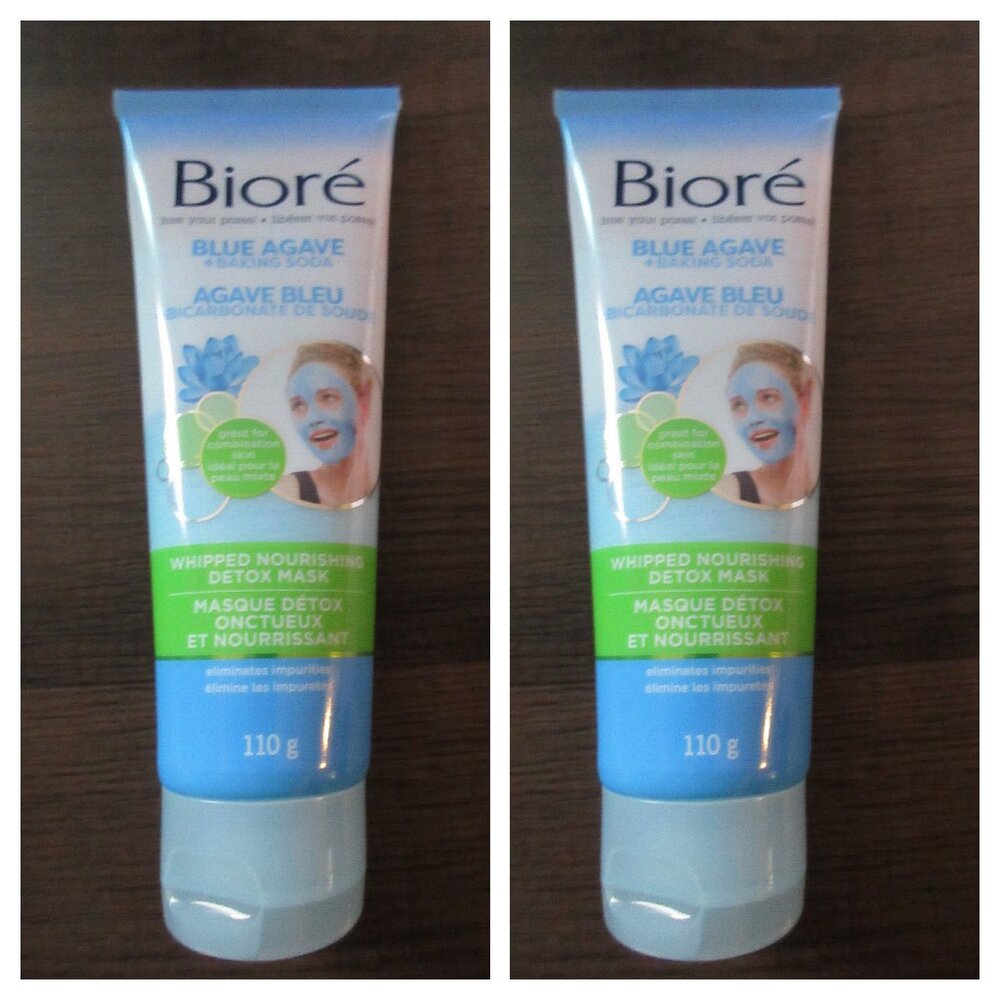 2 x Biore Blue Agave & Baking Soda Whipped Nourishing Detox Mask 110g